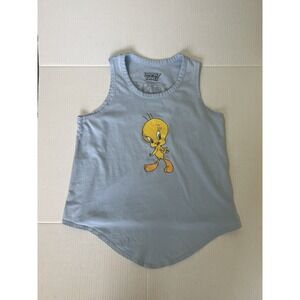 Looney Tunes Women's Small Blue Tweety Bird Tank Top